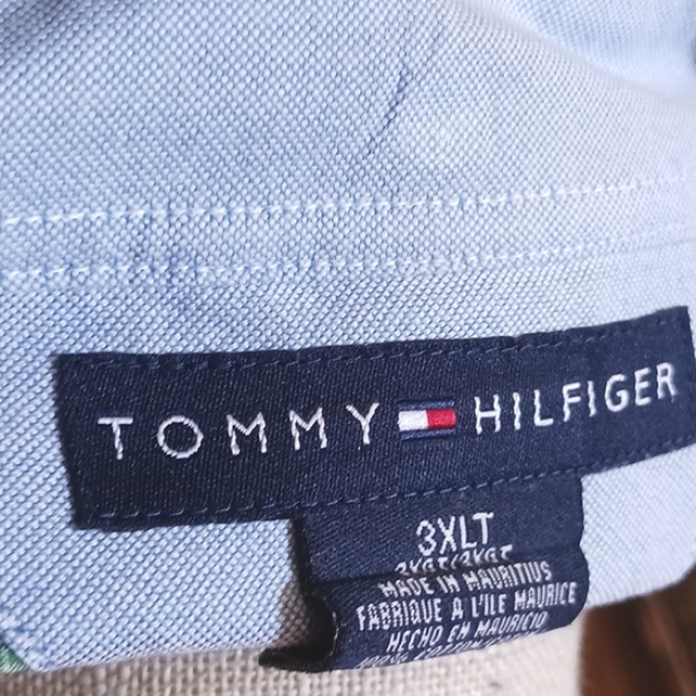 TOMMY Hilfiger Men's Short Sleeve Green/Blue Shirt Size 3XLT - Picture 11 of 13